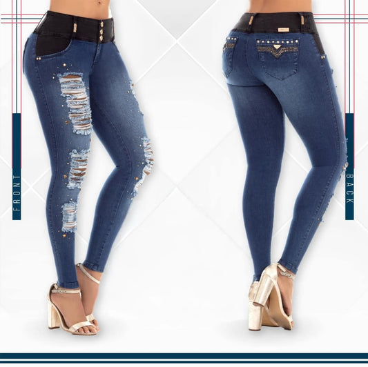 Jean Ultra Premium Bordado, con acabado de Lujo.