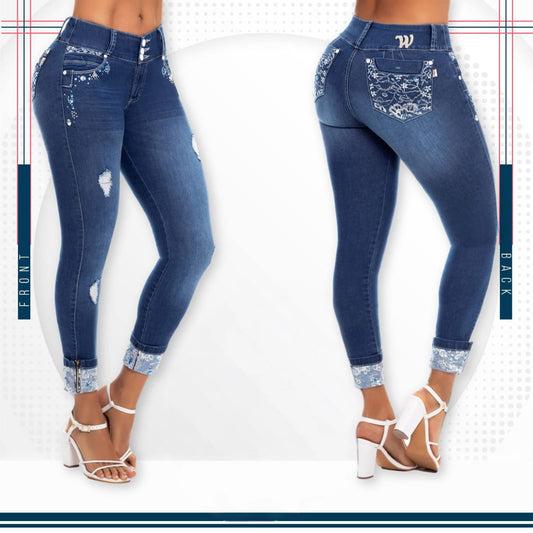 Jean Ultra Premium Bordado, con acabado de Lujo.