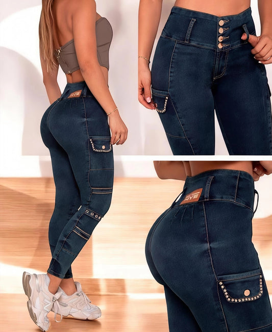 Pantalón Cargo Mezclilla