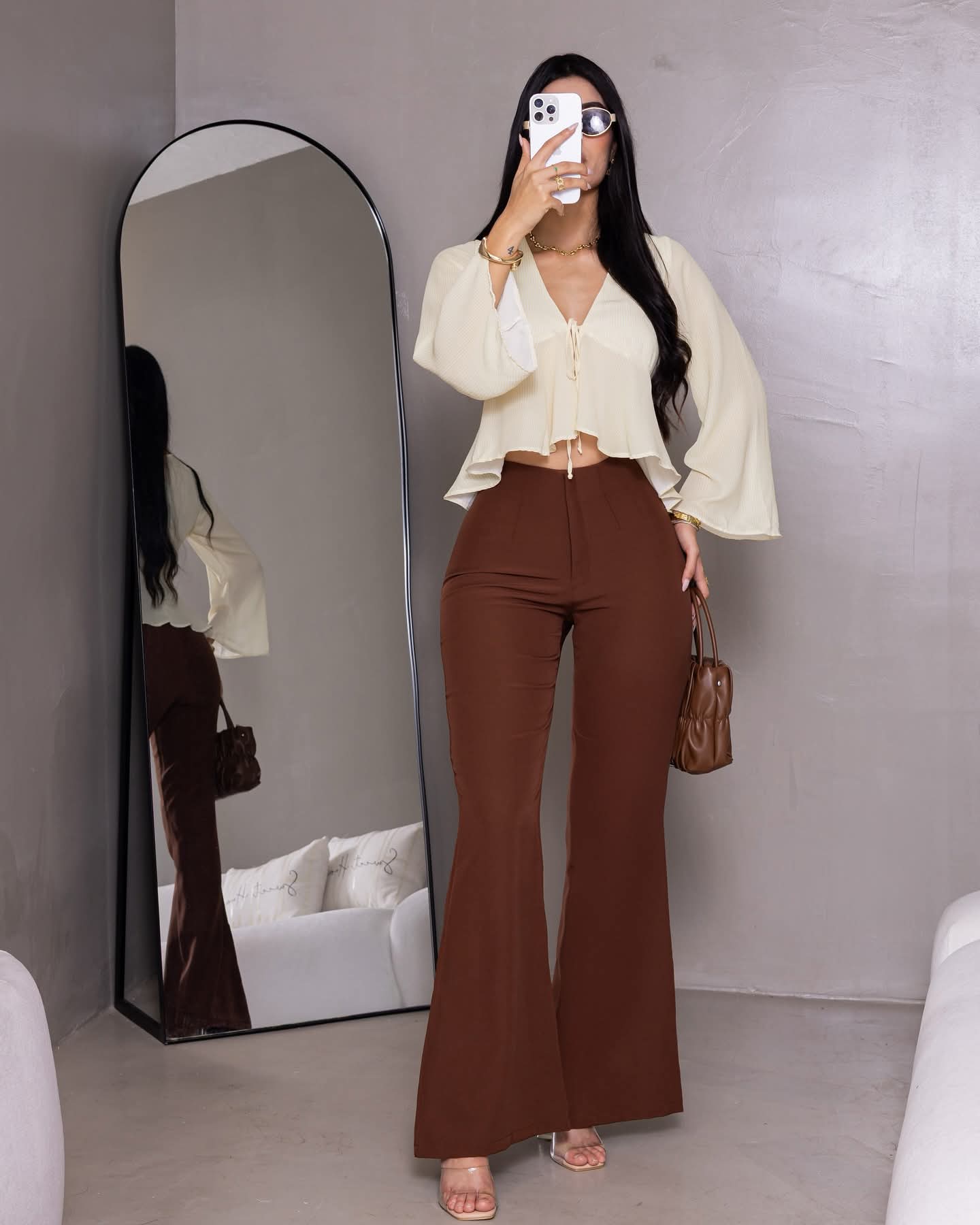 Combo Pantalón + Blusa + Cartera/Bolso 👜 + Bisuteria - Acabado de Lujo - Denim Premium