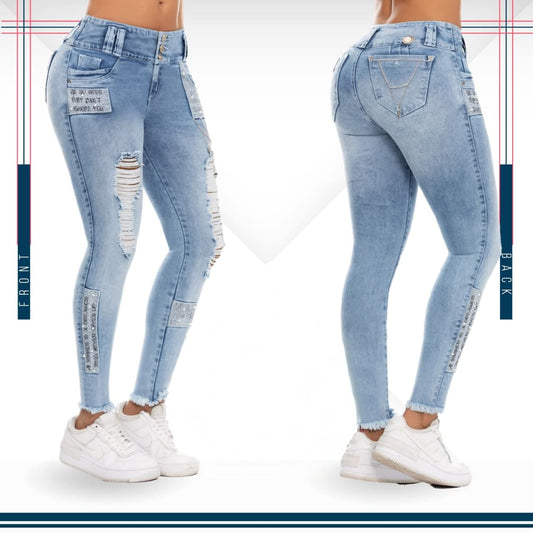 Jean Ultra Premium Bordado, con acabado de Lujo.