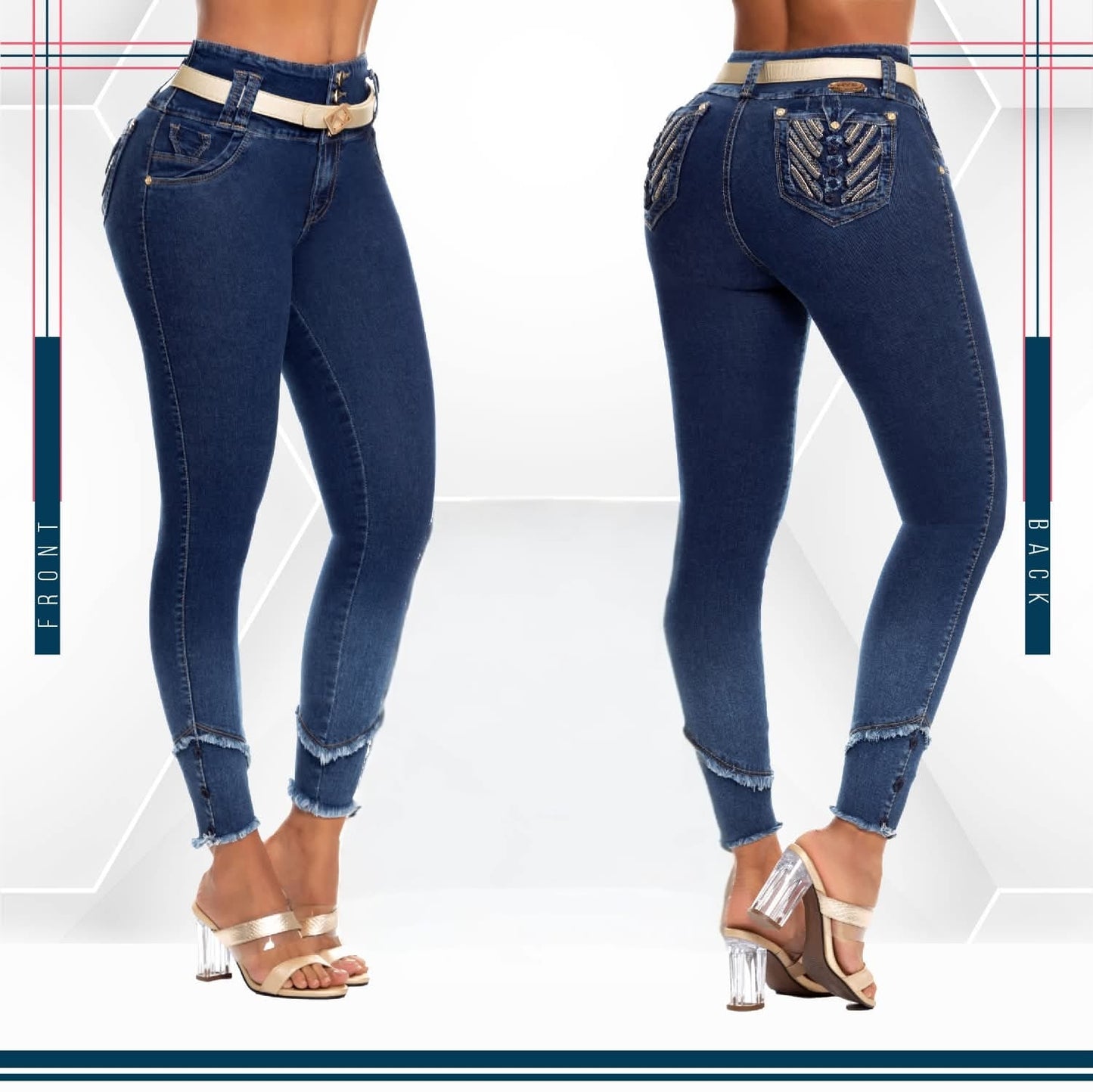 Jean Ultra Premium Bordado, con acabado de Lujo.
