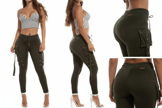 Pantalón Cargo Mezclilla