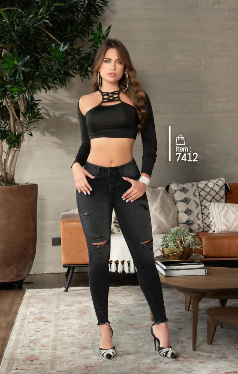 Jeans de Cuero - Acabado Premium - Corte Corazón - Denim Premium