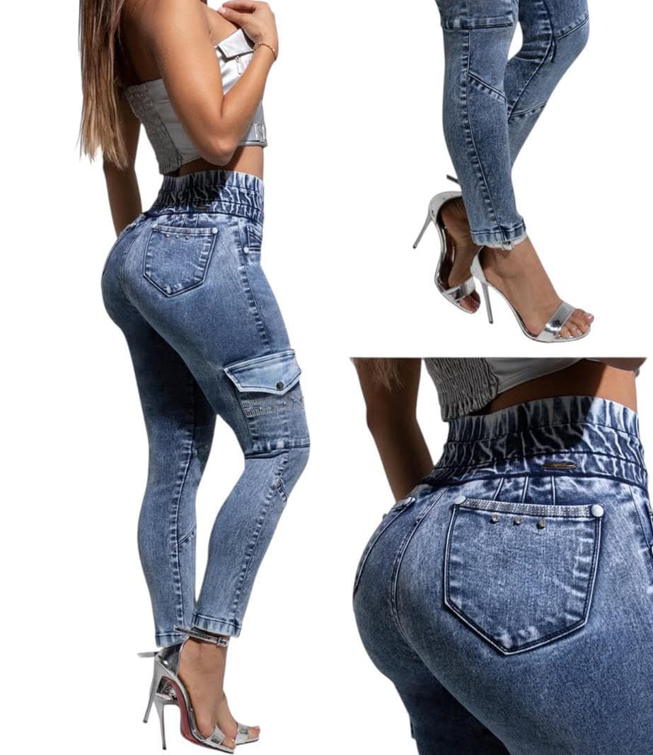 Pantalón Cargo Mezclilla