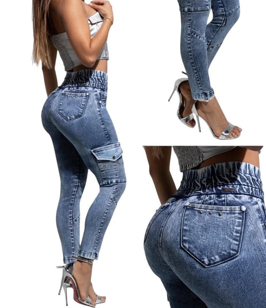 Pantalón Cargo Mezclilla