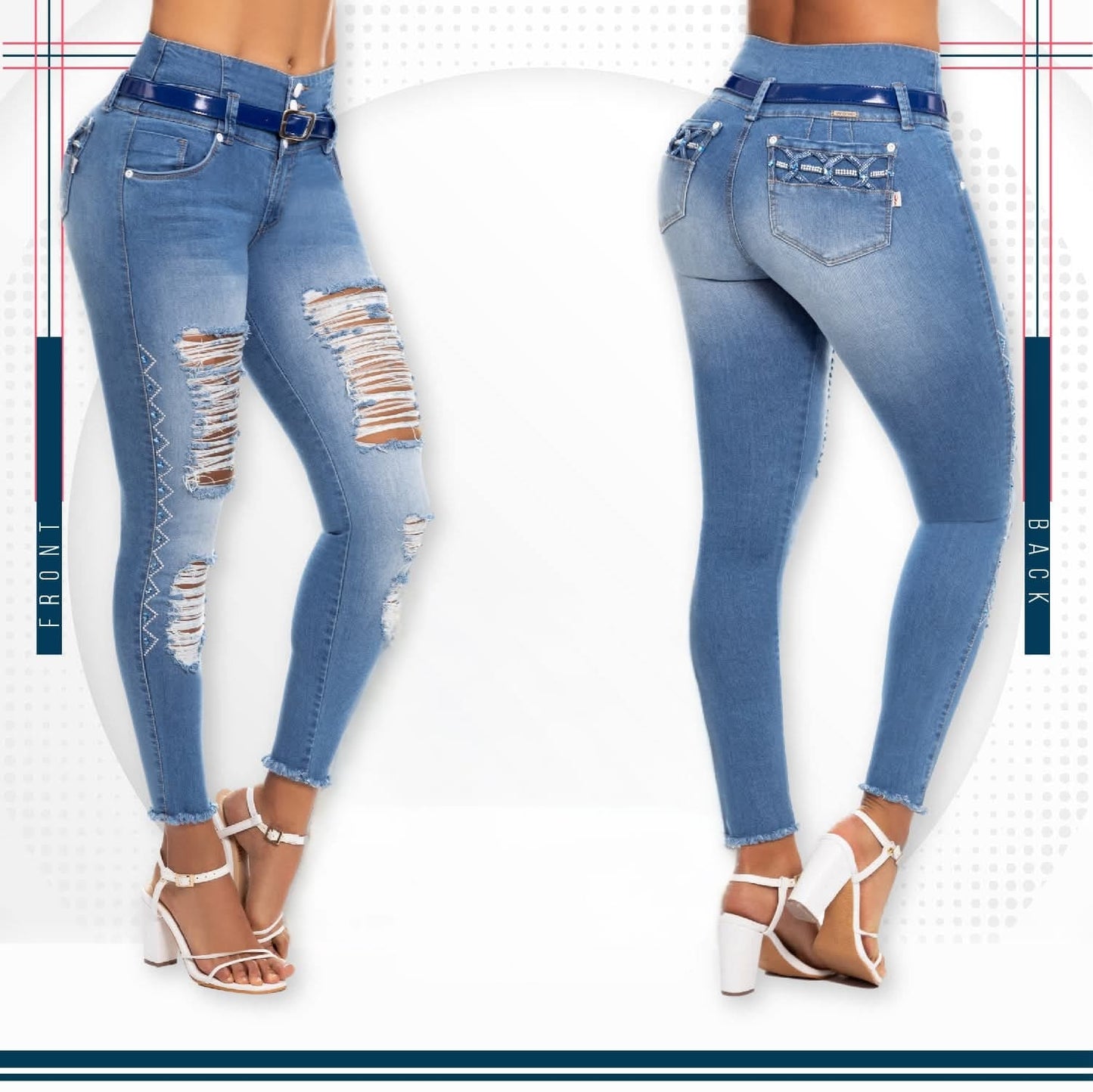 Jean Ultra Premium Bordado, con acabado de Lujo.